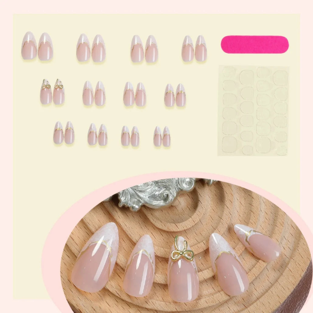 French Gold Edge Press Nails