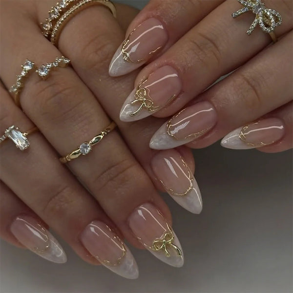 French Gold Edge Press Nails