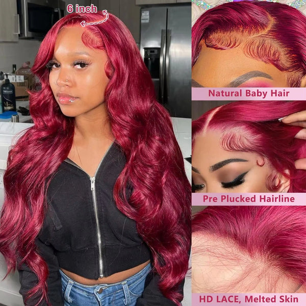 Crimson Body Wave Luxe Human Hair Wig