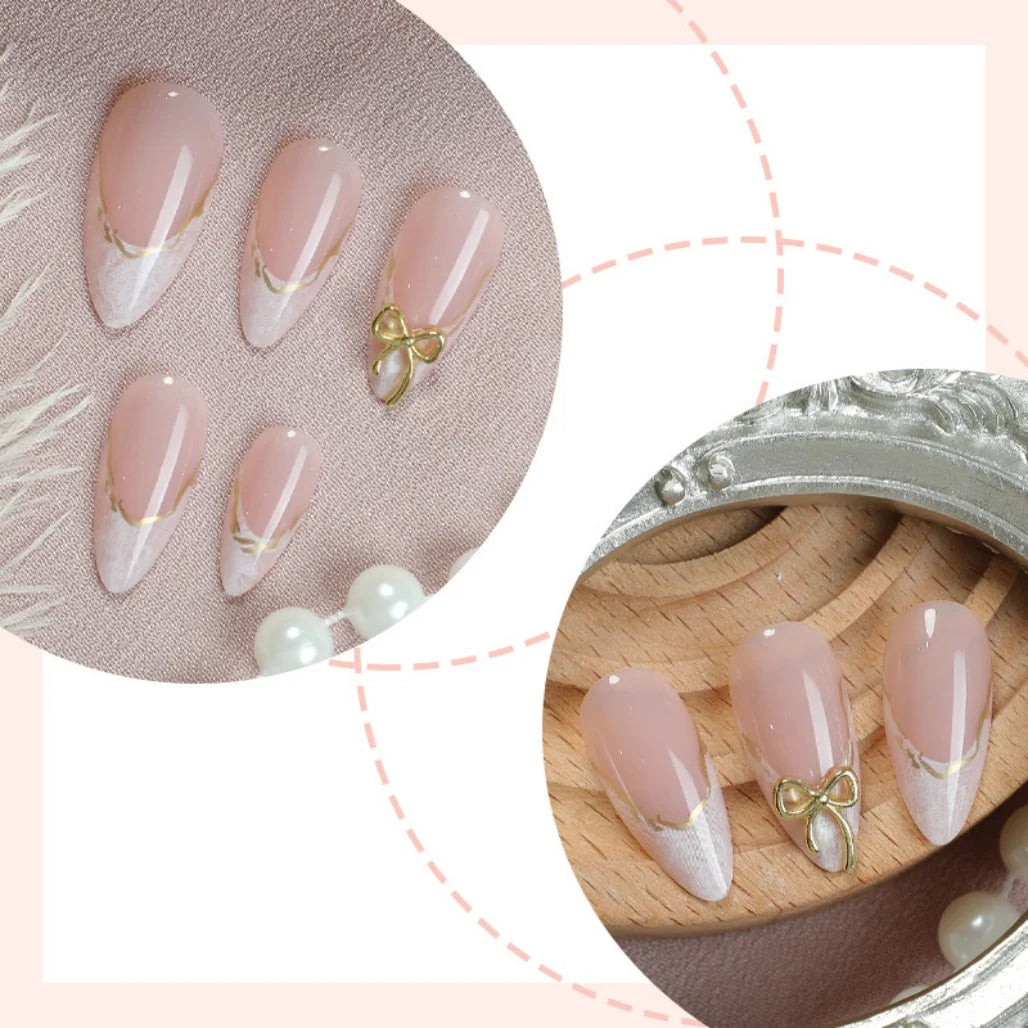 French Gold Edge Press Nails